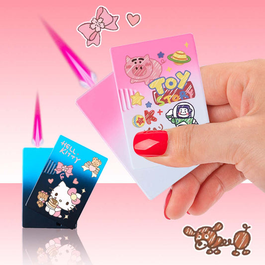 Cute Cartoon Lighter, Kawaii Lighter Pink Flame Windproof Gas Lighter ﻿