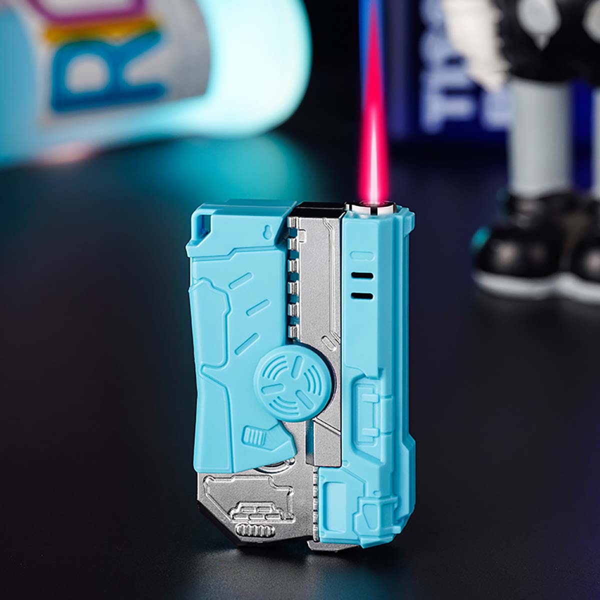 Foldable Lighter, Personalized Fingertip Decompression Gyroscope Lighter, Refillable Lighter Windproof