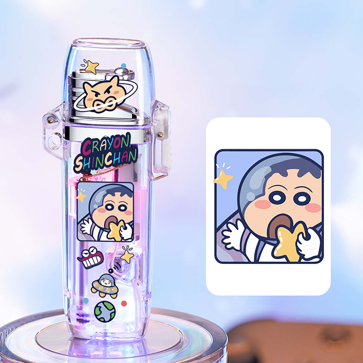 Creative Transparent Flashing Cartoon Cute Lighter, Cool Illuminating Windproof Lighter