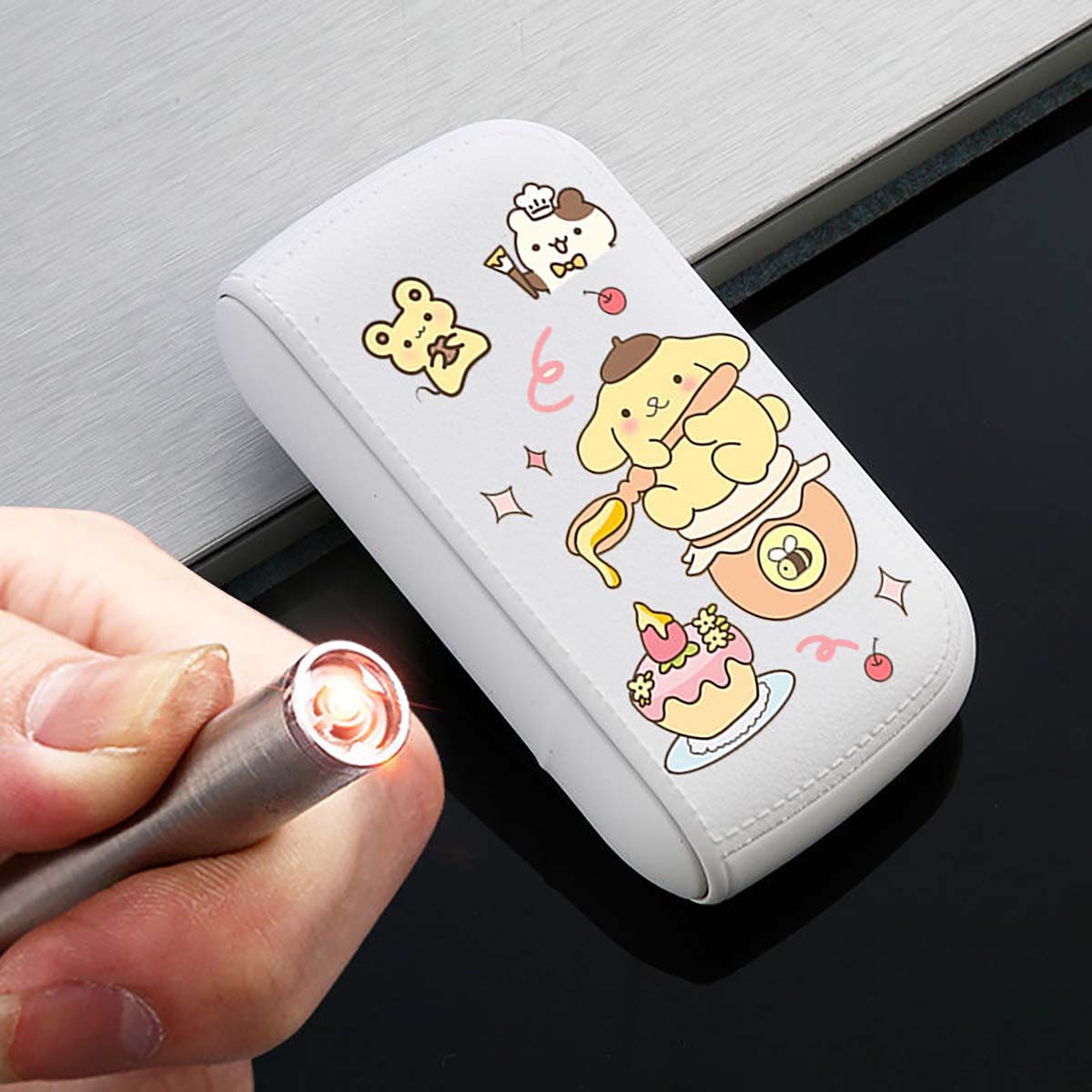 Cute Lighter with Large Capacity Cigarette Box, Lighter Set