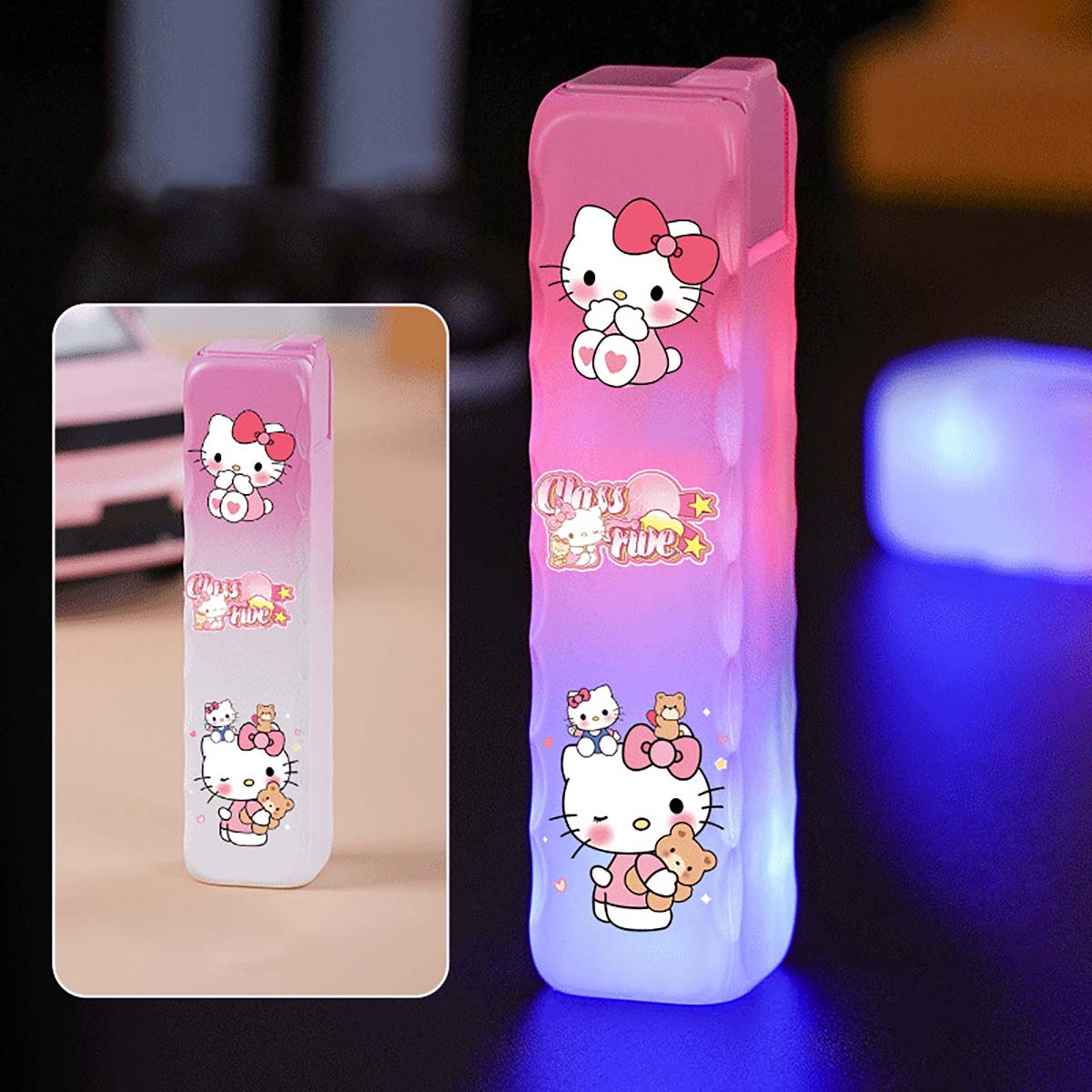 Cool and Cute Cartoon Pattern Lighter, Flashing Pink Flame Lighter