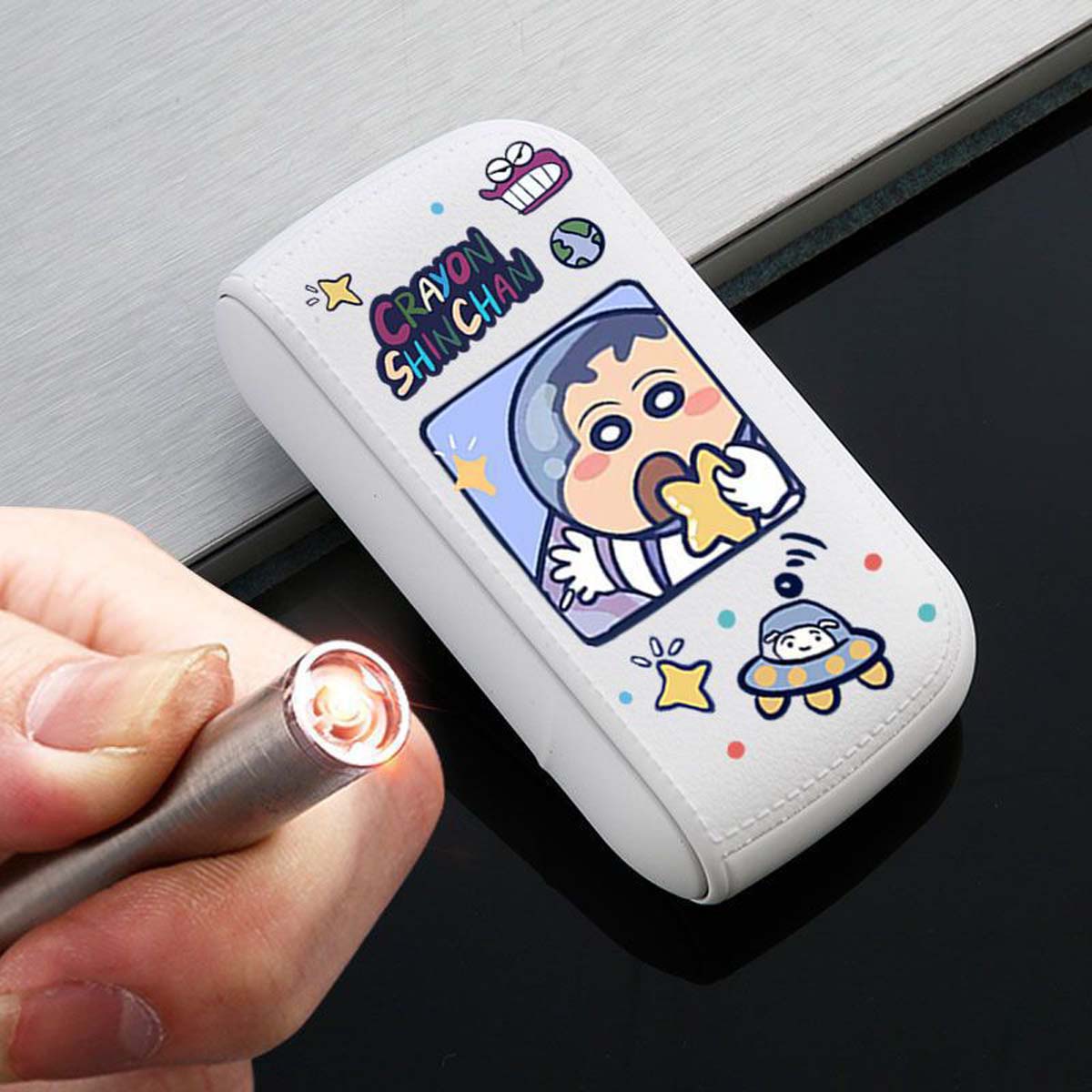 Portable 2 in 1 Cigarette Case and Lighter Set, Lovely Cartoon Cigarettes Boxes