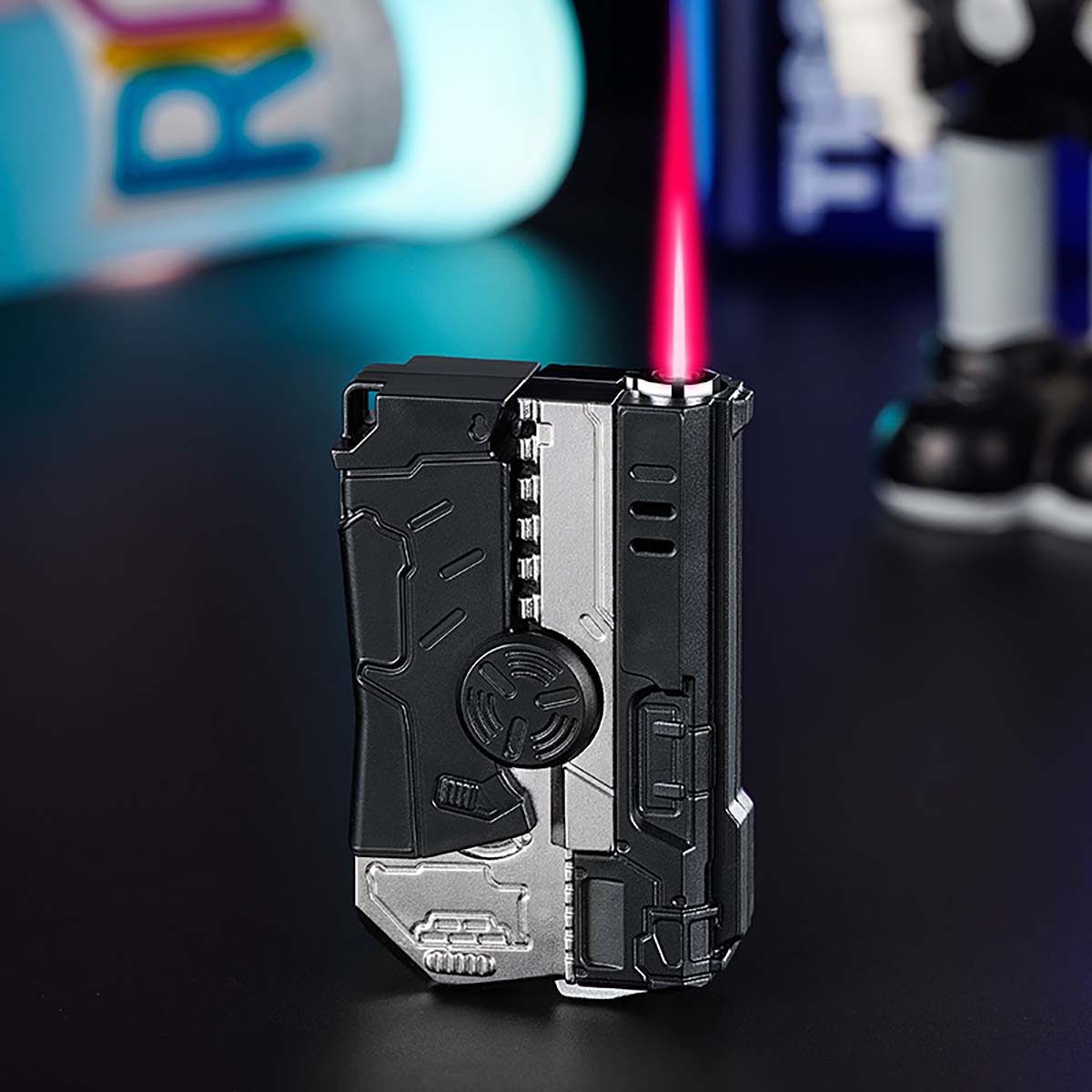 Foldable Lighter, Personalized Fingertip Decompression Gyroscope Lighter, Refillable Lighter Windproof