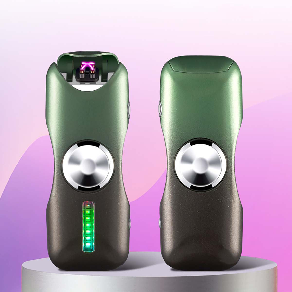 Creative Gradient Color Fingertip Gyro Lighter, Fidget Spinner Lighter, Rechargeable Double Arc Lighter With LED Lights