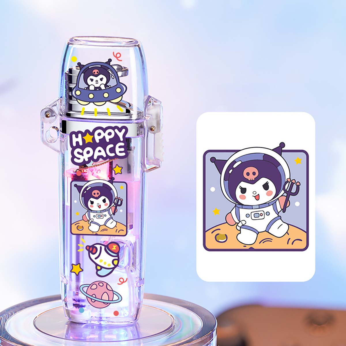 Creative Transparent Flashing Cartoon Cute Lighter, Cool Illuminating Windproof Lighter