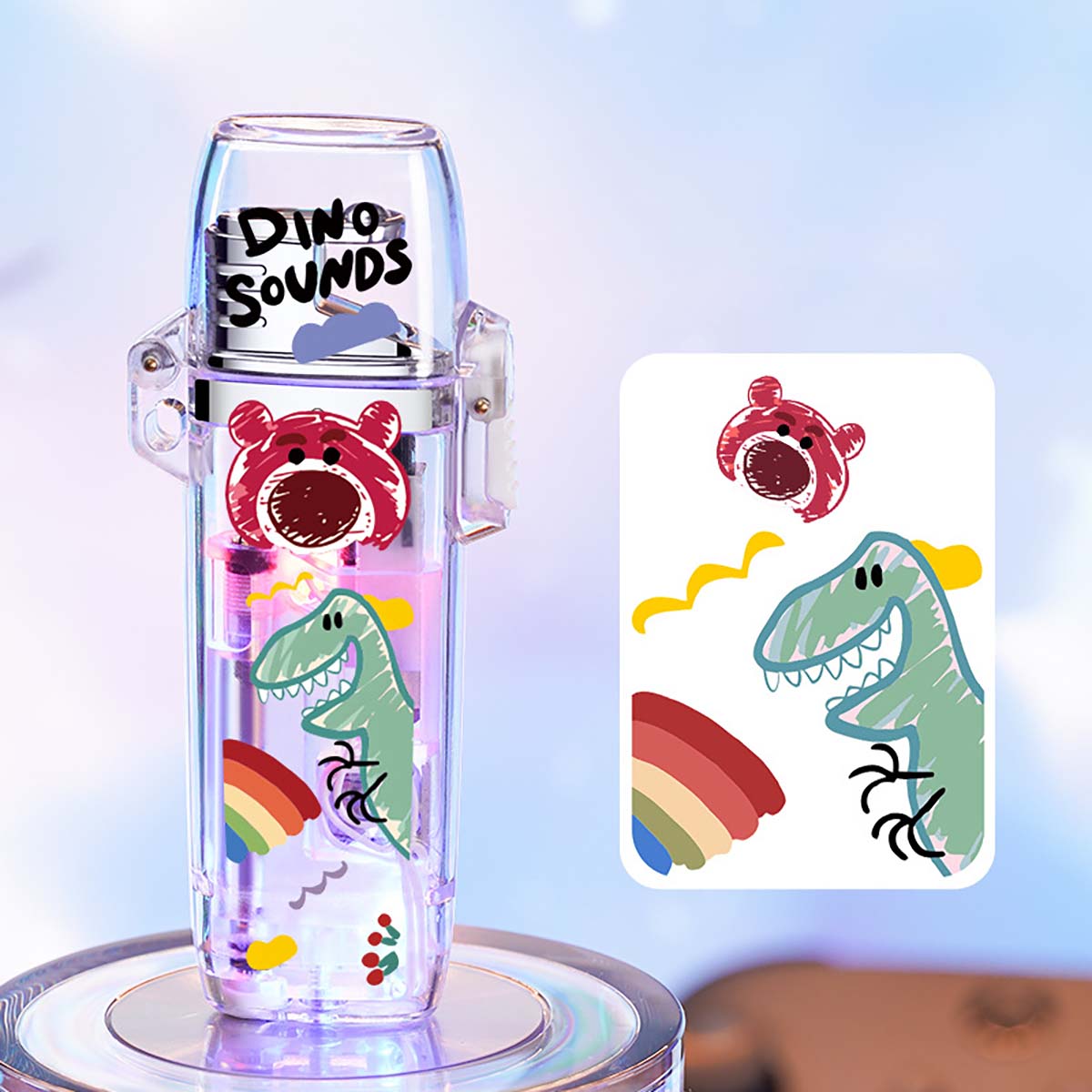 Creative Transparent Flashing Cartoon Cute Lighter, Cool Illuminating Windproof Lighter