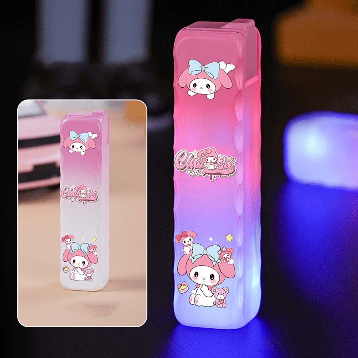 Cool and Cute Cartoon Pattern Lighter, Flashing Pink Flame Lighter