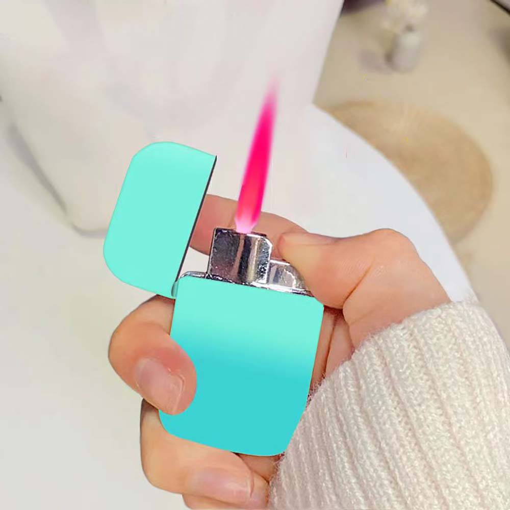 Cool Pink Flame Lighter, Gradient Color, Windproof Refillable Lighter