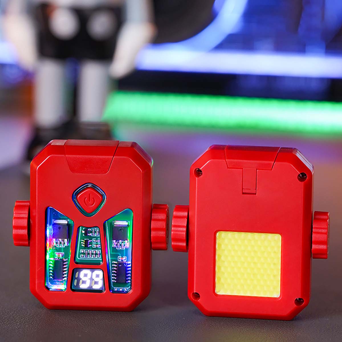 Mecha Style Gyro Lighter, Creative Double Arc Rechargeable Lighter with LED Light