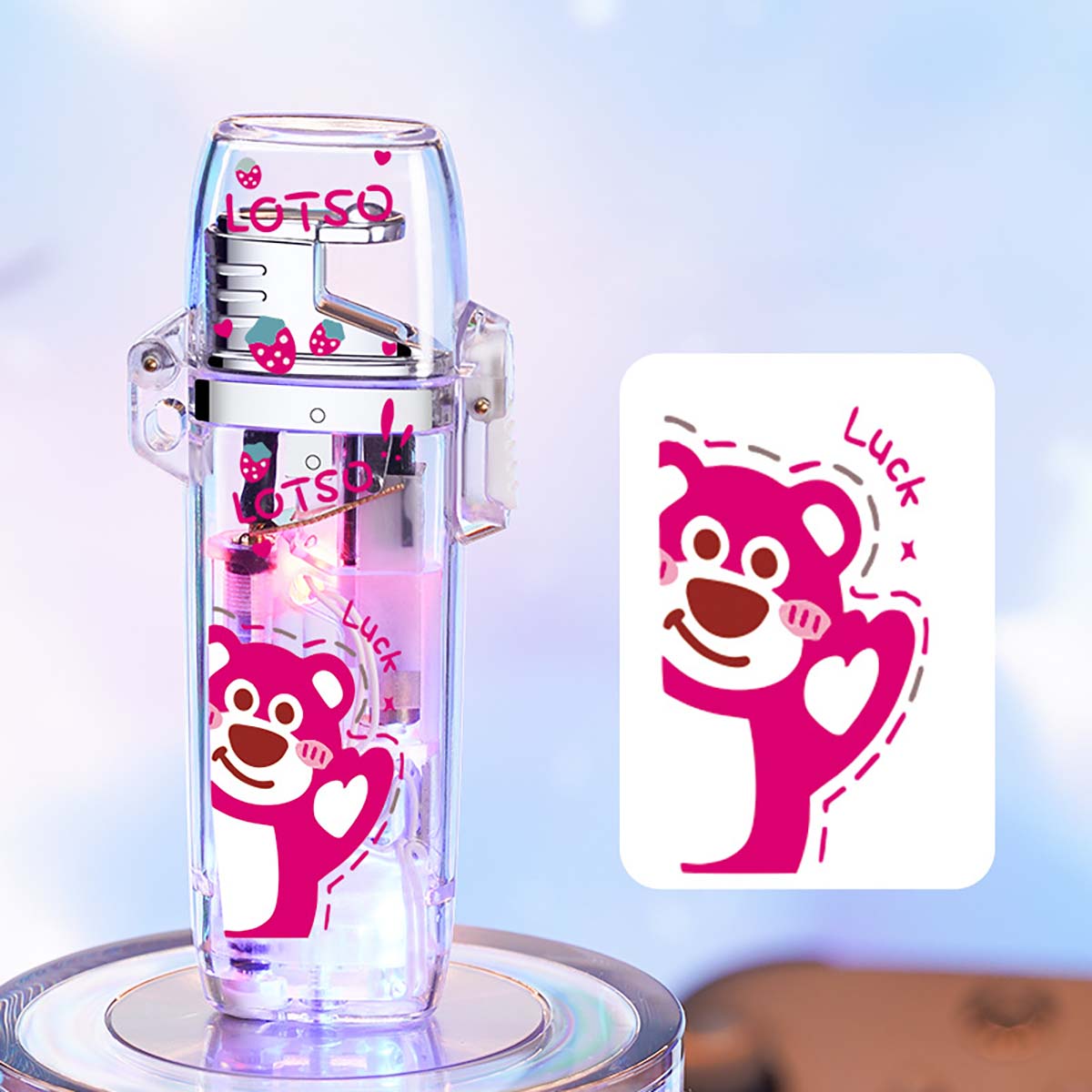 Creative Transparent Flashing Cartoon Cute Lighter, Cool Illuminating Windproof Lighter