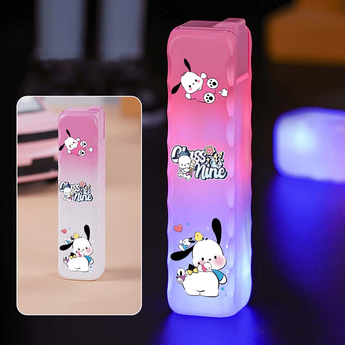 Cool and Cute Cartoon Pattern Lighter, Flashing Pink Flame Lighter