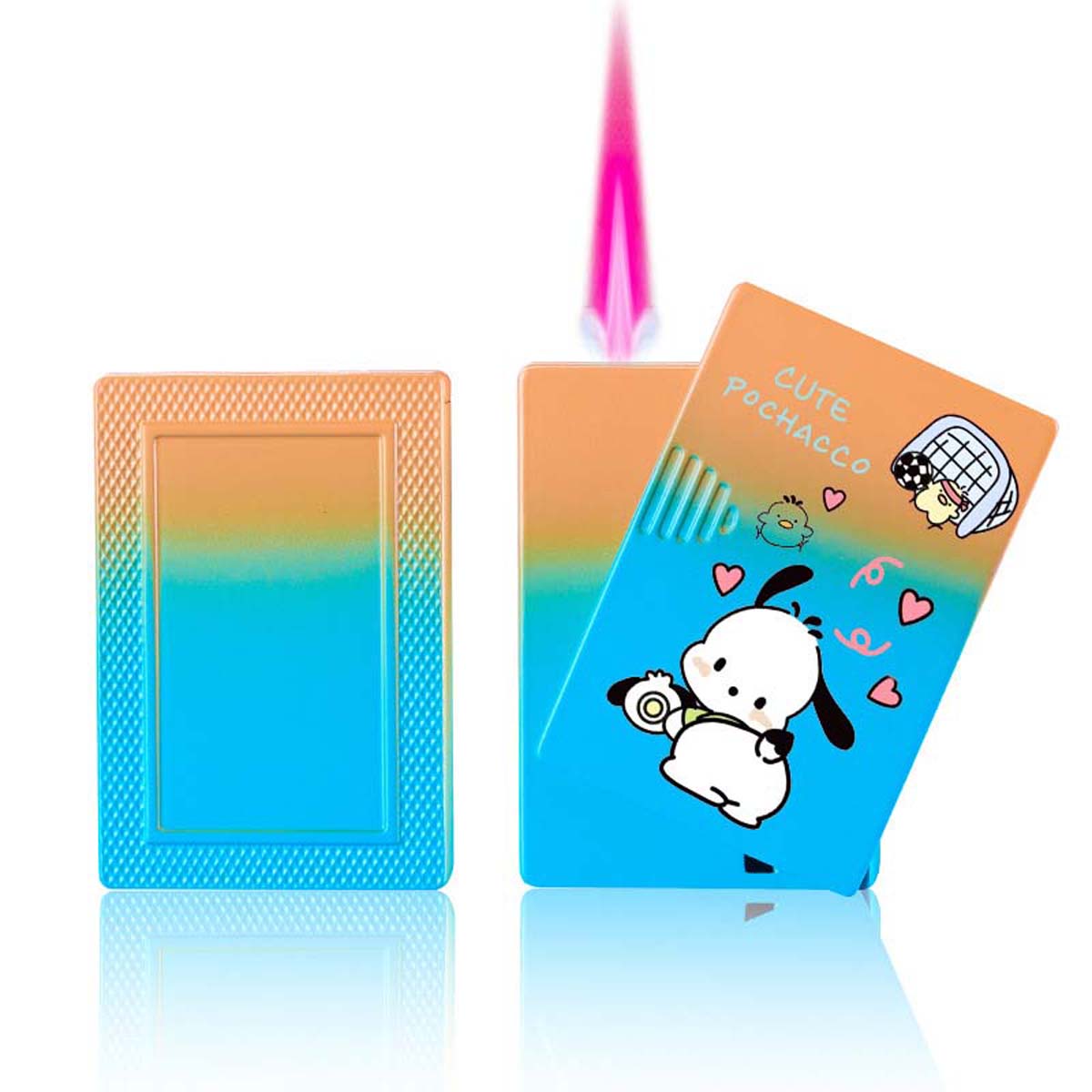 Cute Cartoon Lighter, Kawaii Lighter Pink Flame Windproof Gas Lighter ﻿