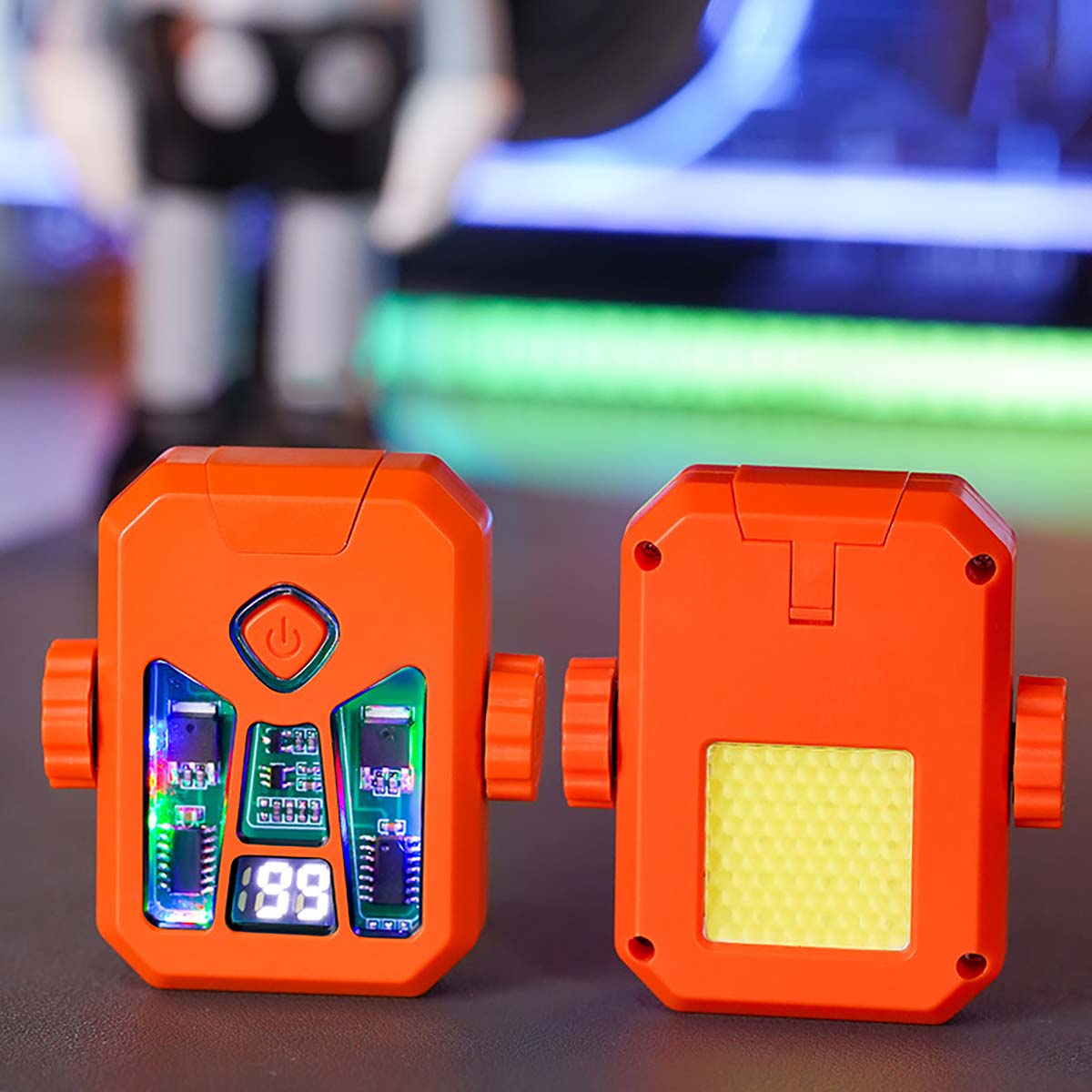 Mecha Style Gyro Lighter, Creative Double Arc Rechargeable Lighter with LED Light