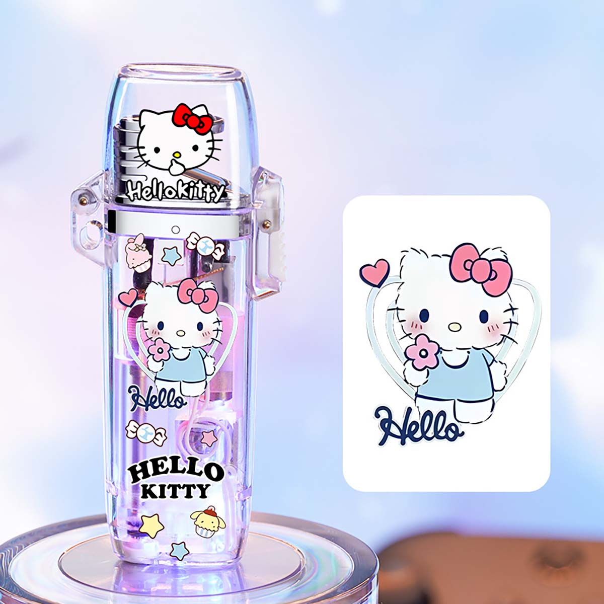 Creative Transparent Flashing Cartoon Cute Lighter, Cool Illuminating Windproof Lighter