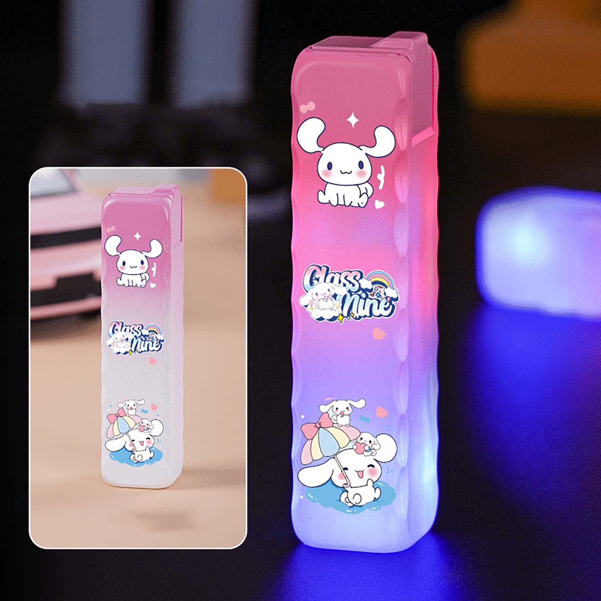 Cool and Cute Cartoon Pattern Lighter, Flashing Pink Flame Lighter