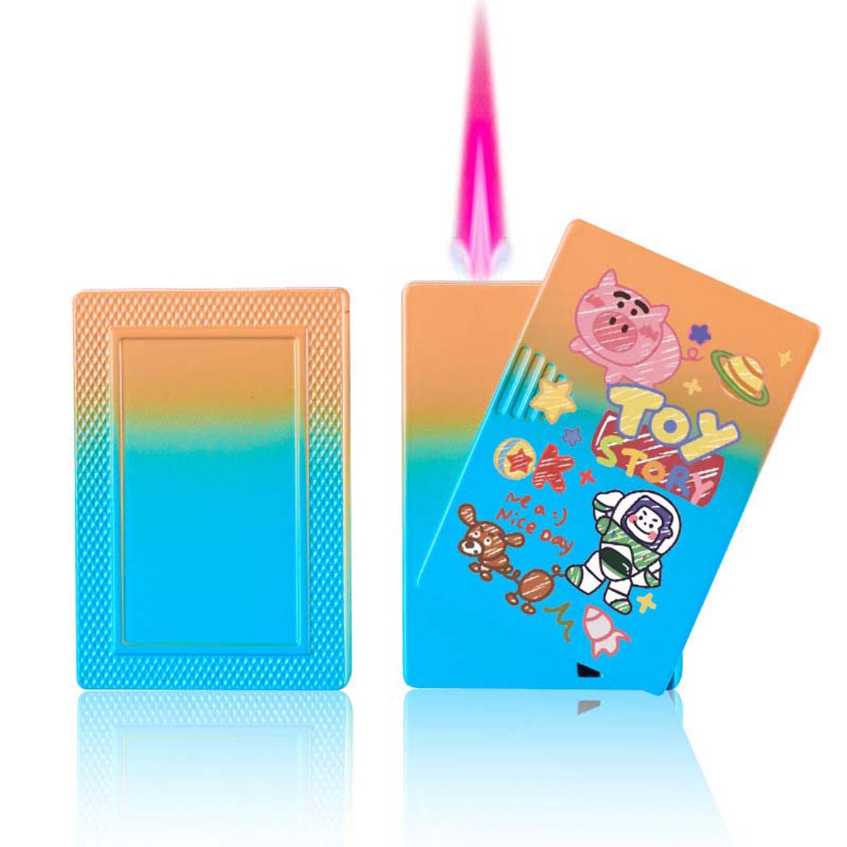 Cute Cartoon Lighter, Kawaii Lighter Pink Flame Windproof Gas Lighter ﻿