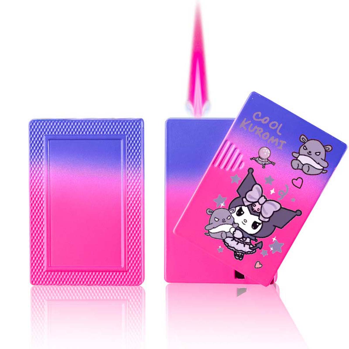 Cute Cartoon Lighter, Kawaii Lighter Pink Flame Windproof Gas Lighter ﻿