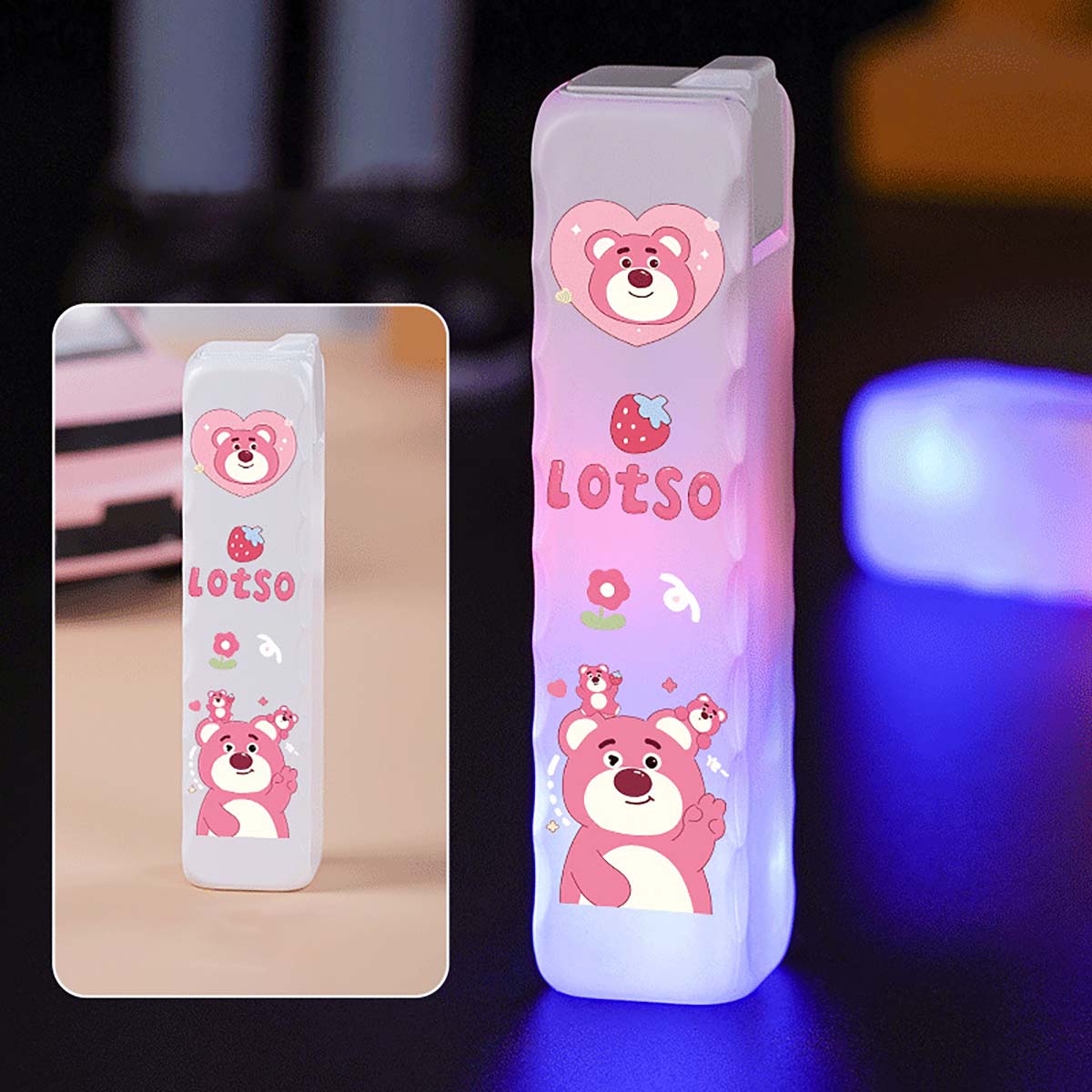 Cool and Cute Cartoon Pattern Lighter, Flashing Pink Flame Lighter