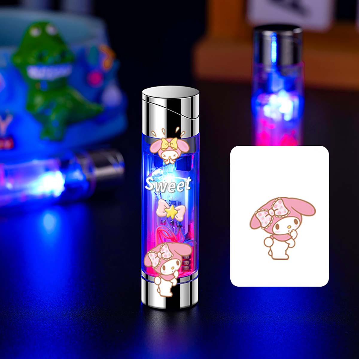 Cute Colorful Luminous Windproof Lighter, Creative and Personalized Lighter