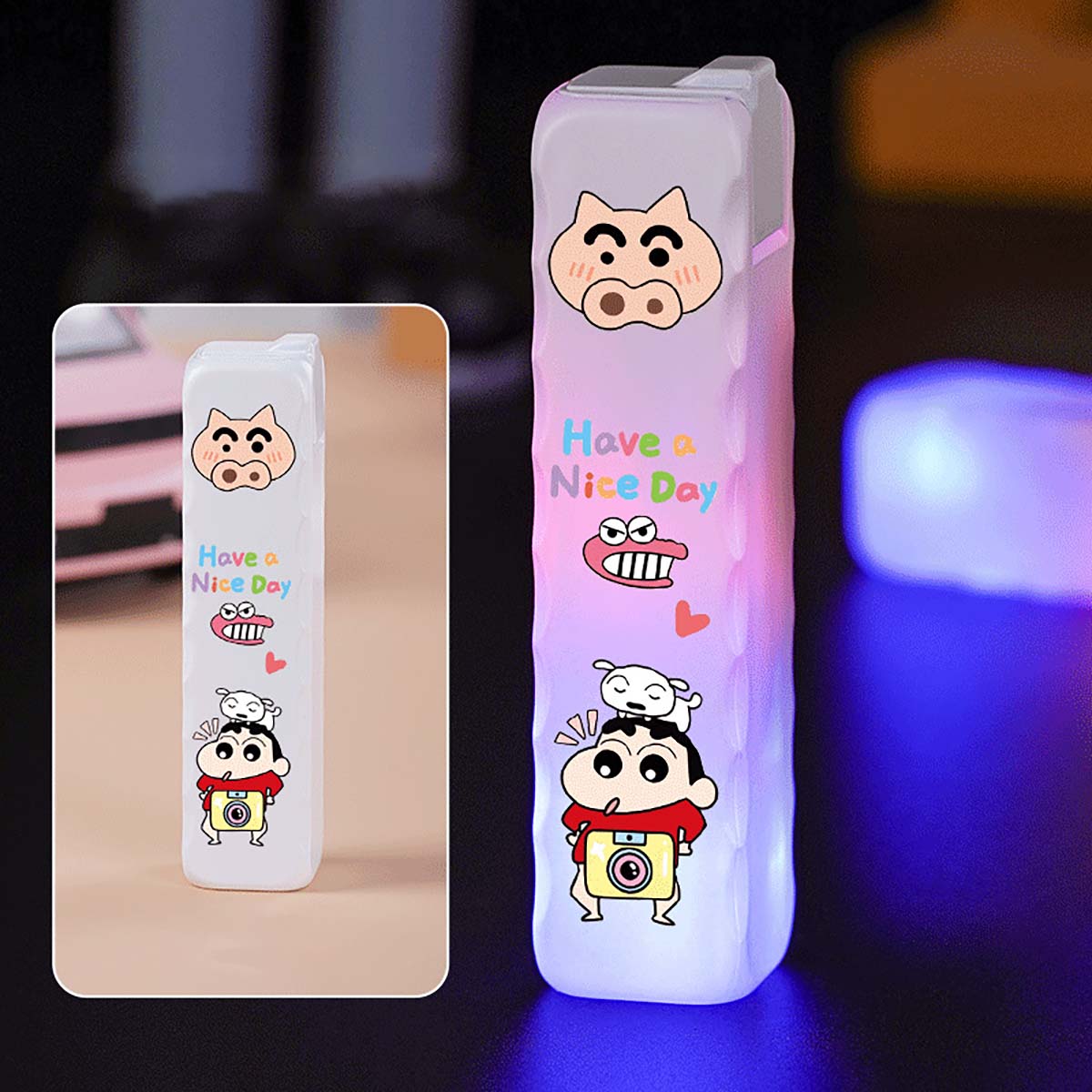 Cool and Cute Cartoon Pattern Lighter, Flashing Pink Flame Lighter