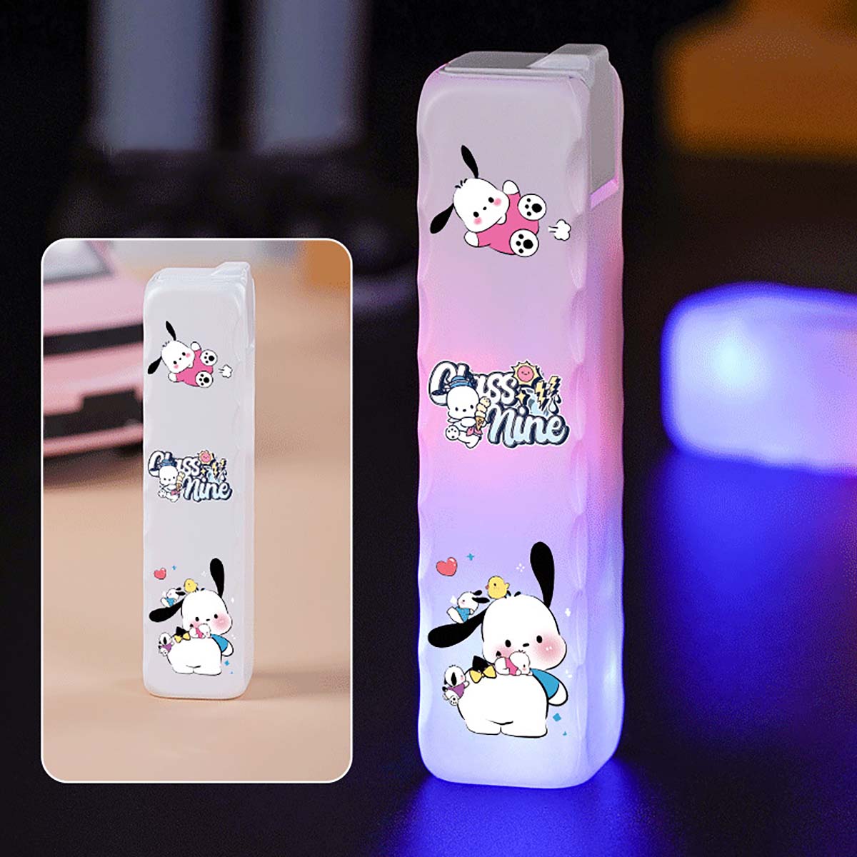 Cool and Cute Cartoon Pattern Lighter, Flashing Pink Flame Lighter