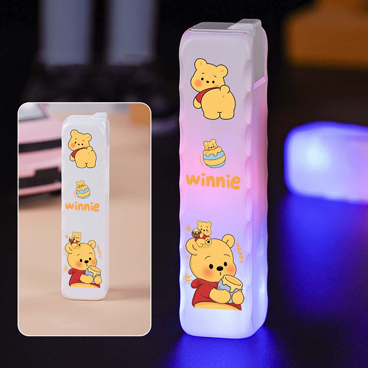 Cool and Cute Cartoon Pattern Lighter, Flashing Pink Flame Lighter