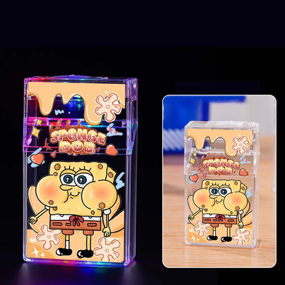 Cute Charging Cigarette Lighter Cigarette Box Integrated Windproof, Personalized Automatic Pop-up Cigarette Box