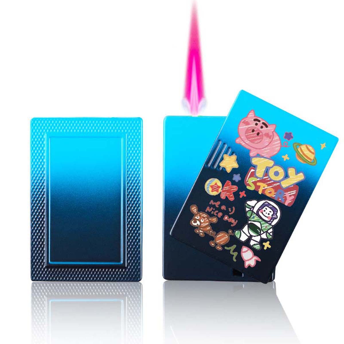 Cute Cartoon Lighter, Kawaii Lighter Pink Flame Windproof Gas Lighter ﻿