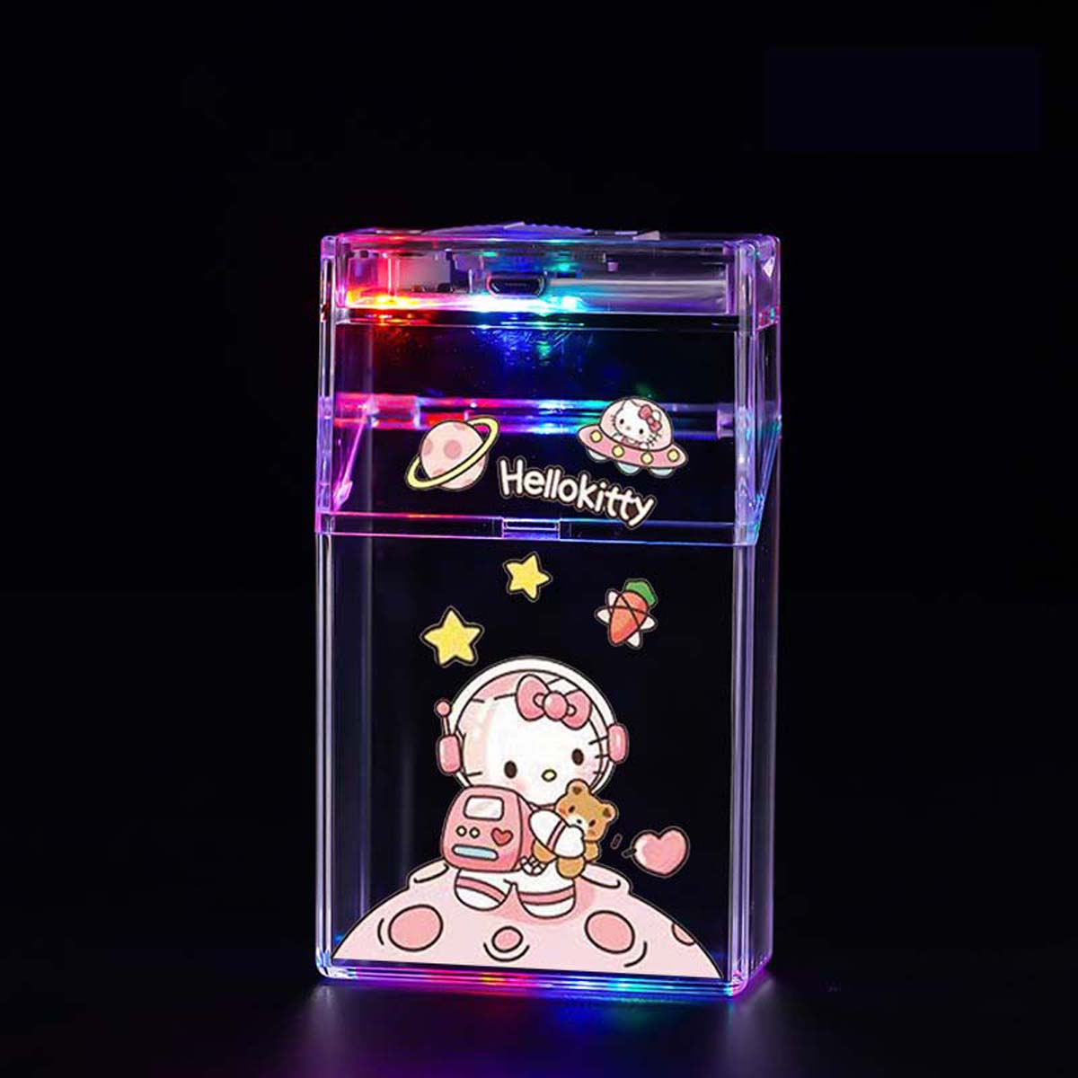 Cute Charging Cigarette Lighter Cigarette Box Integrated Windproof, Personalized Automatic Pop-up Cigarette Box