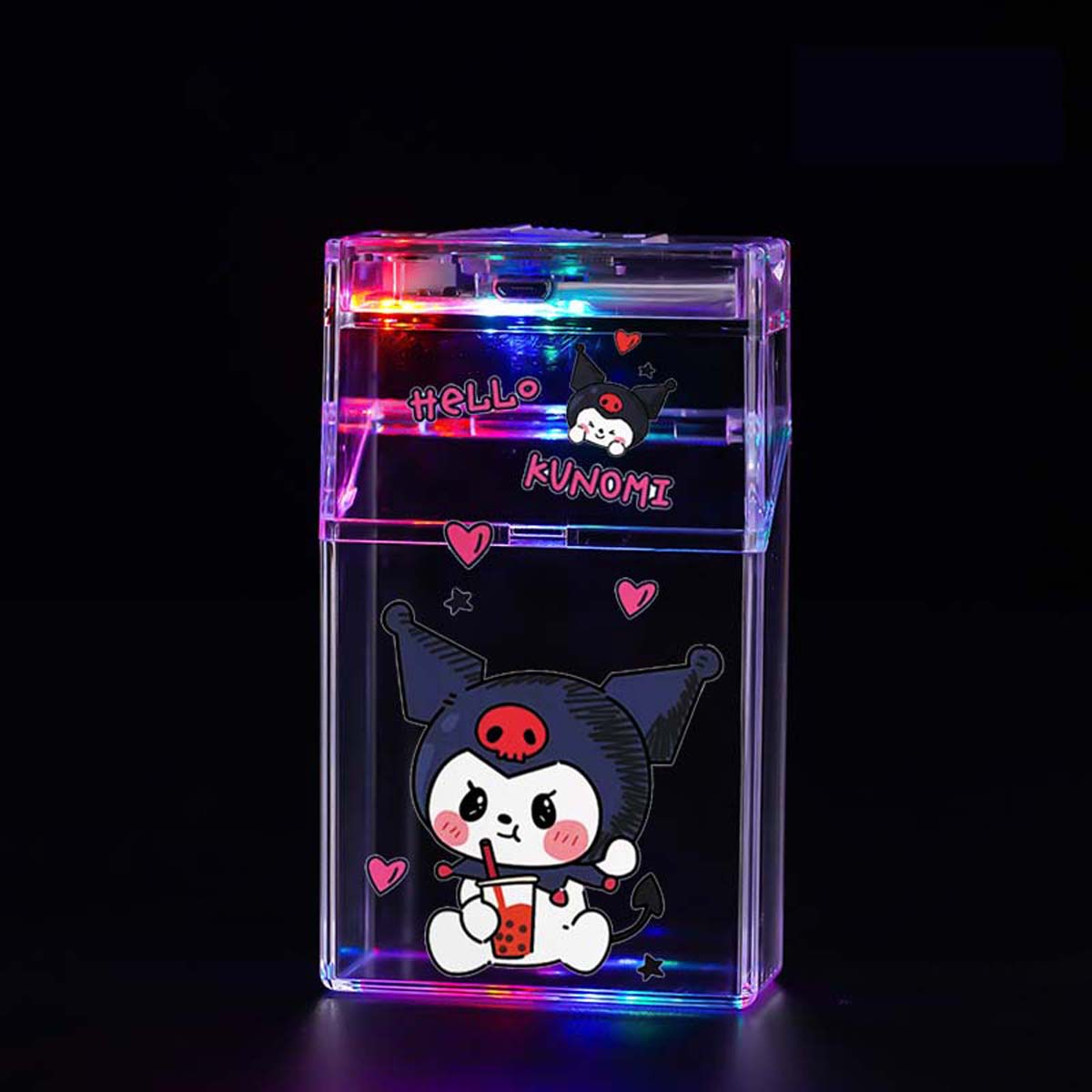 Cute Charging Cigarette Lighter Cigarette Box Integrated Windproof, Personalized Automatic Pop-up Cigarette Box