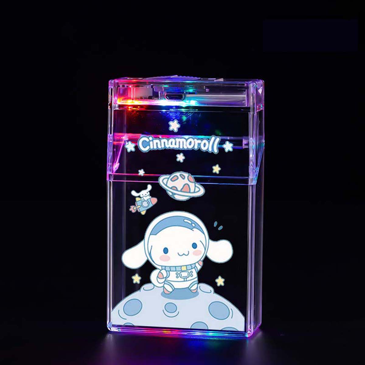 Cute Charging Cigarette Lighter Cigarette Box Integrated Windproof, Personalized Automatic Pop-up Cigarette Box