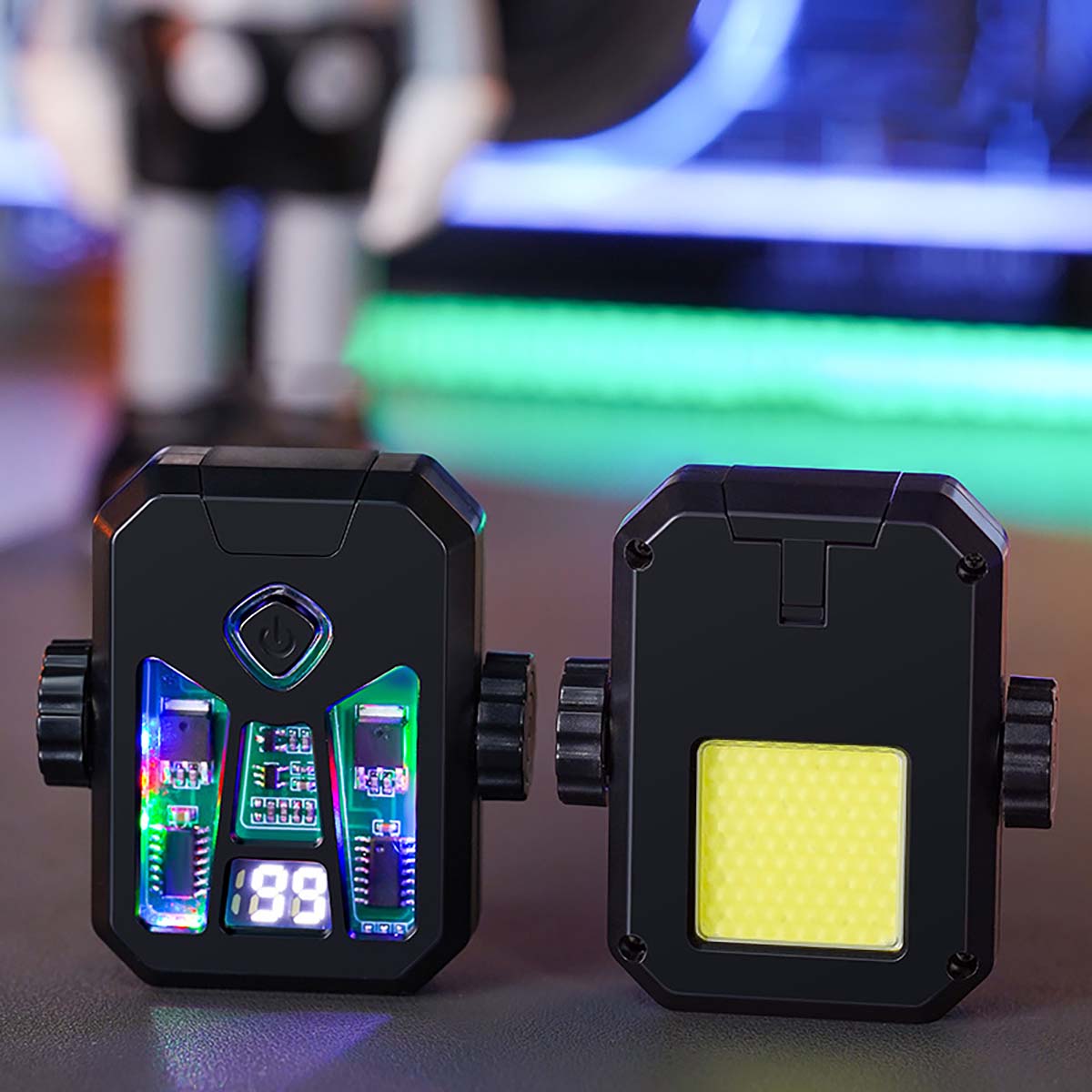 Mecha Style Gyro Lighter, Creative Double Arc Rechargeable Lighter with LED Light