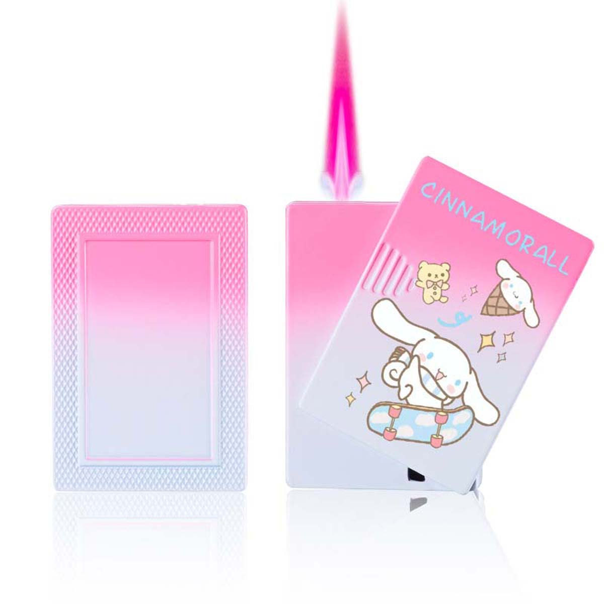 Cute Cartoon Lighter, Kawaii Lighter Pink Flame Windproof Gas Lighter ﻿