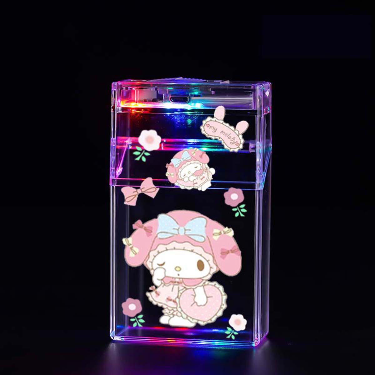 Cute Charging Cigarette Lighter Cigarette Box Integrated Windproof, Personalized Automatic Pop-up Cigarette Box