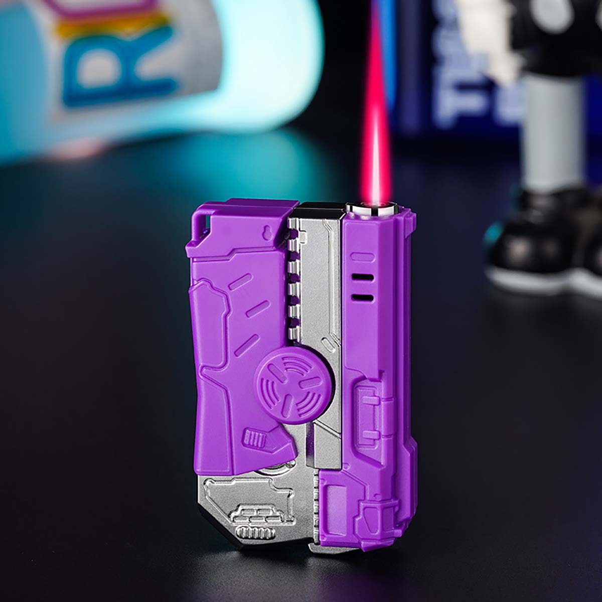 Foldable Lighter, Personalized Fingertip Decompression Gyroscope Lighter, Refillable Lighter Windproof