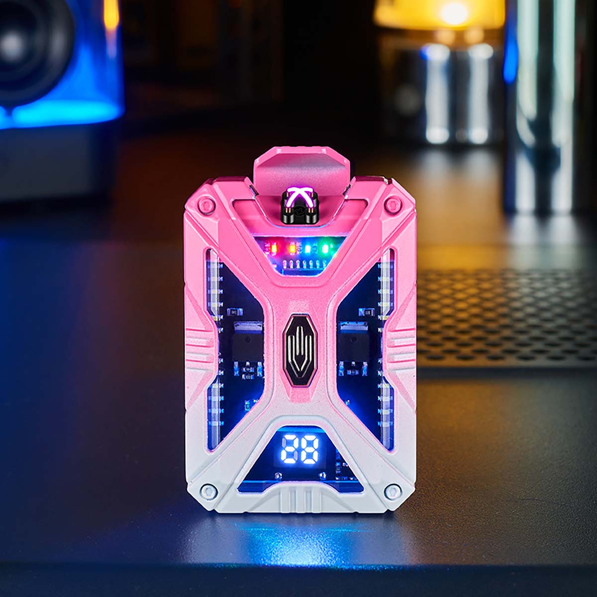 Mecha Rechargeable Lighter, Intelligent Temperature Display, Three Level LED Lighting